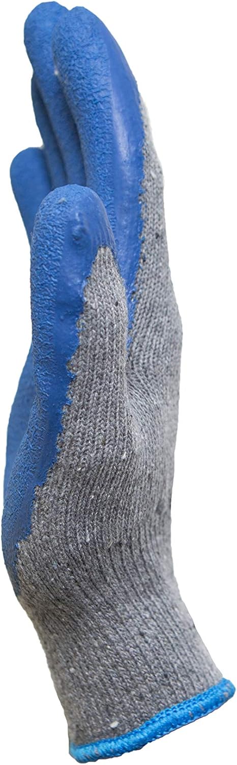 G & F Products 12 Pairs Medium Rubber Latex Double Coated Work Gloves for Construction. gardening gloves. heavy duty Cotton Blend.Blue.3100M