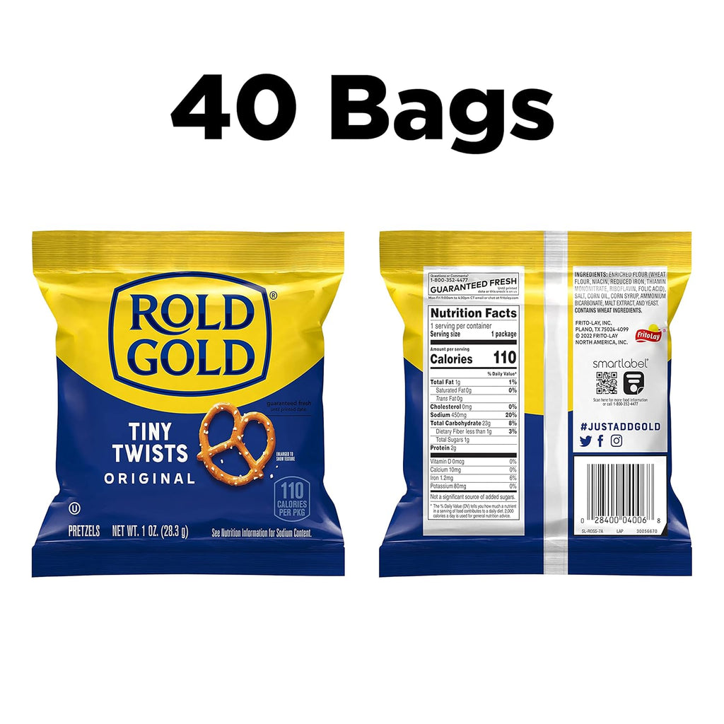 Rold Gold Tiny Twists Pretzels. 1 Ounce (Pack of 40)