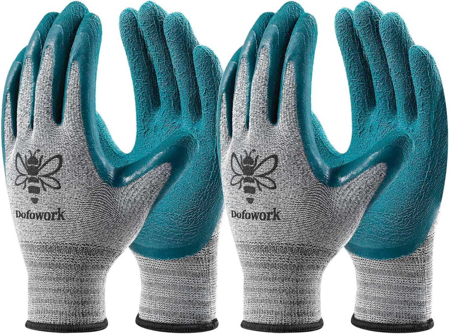 DOFOWORK Gardening Gloves - 6 Pair Gardening Gloves for Women/Men. Breathable Natural Latex Garden Gloves with Grip