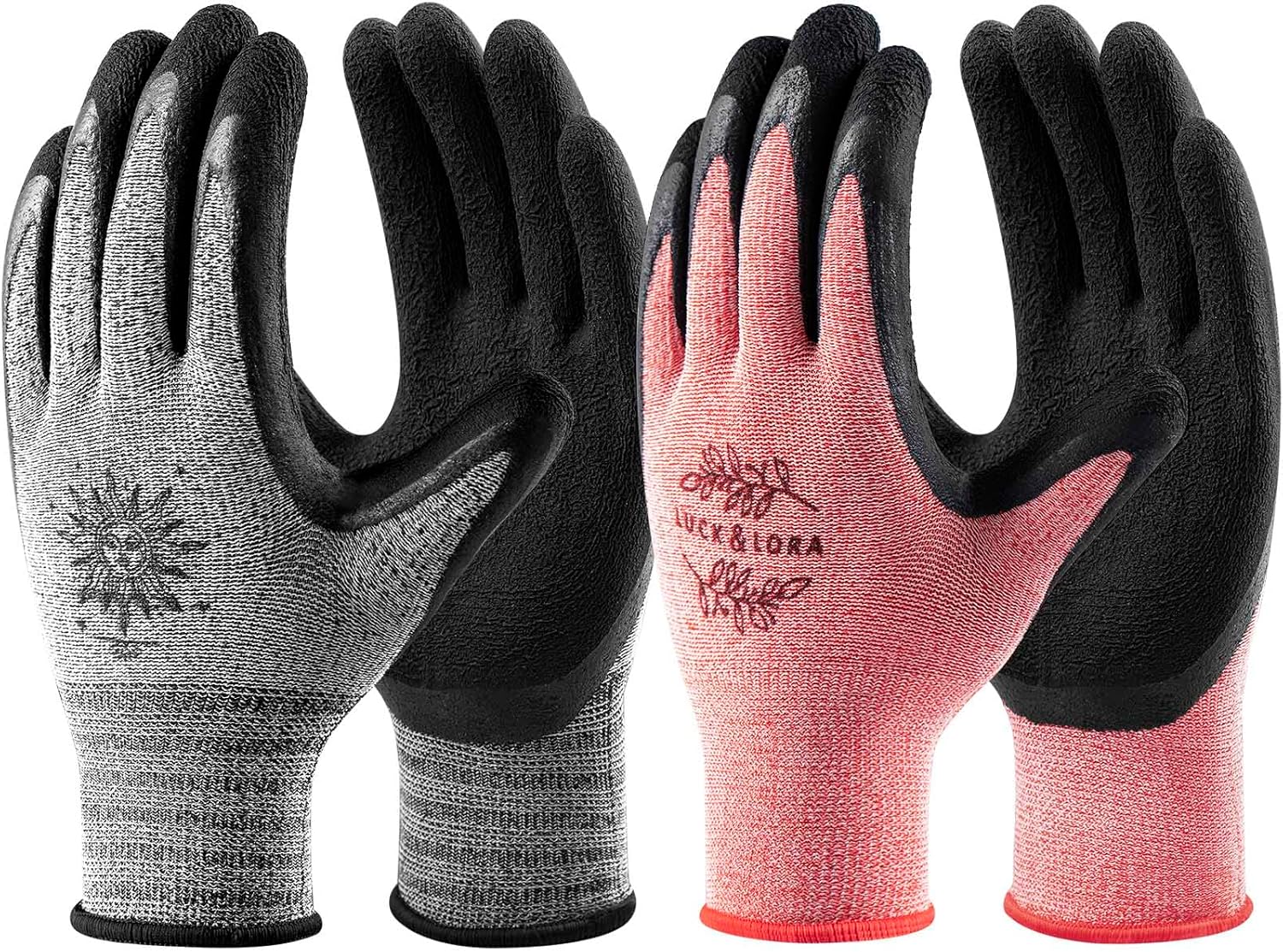 DOFOWORK Gardening Gloves - 6 Pair Gardening Gloves for Women/Men. Breathable Natural Latex Garden Gloves with Grip